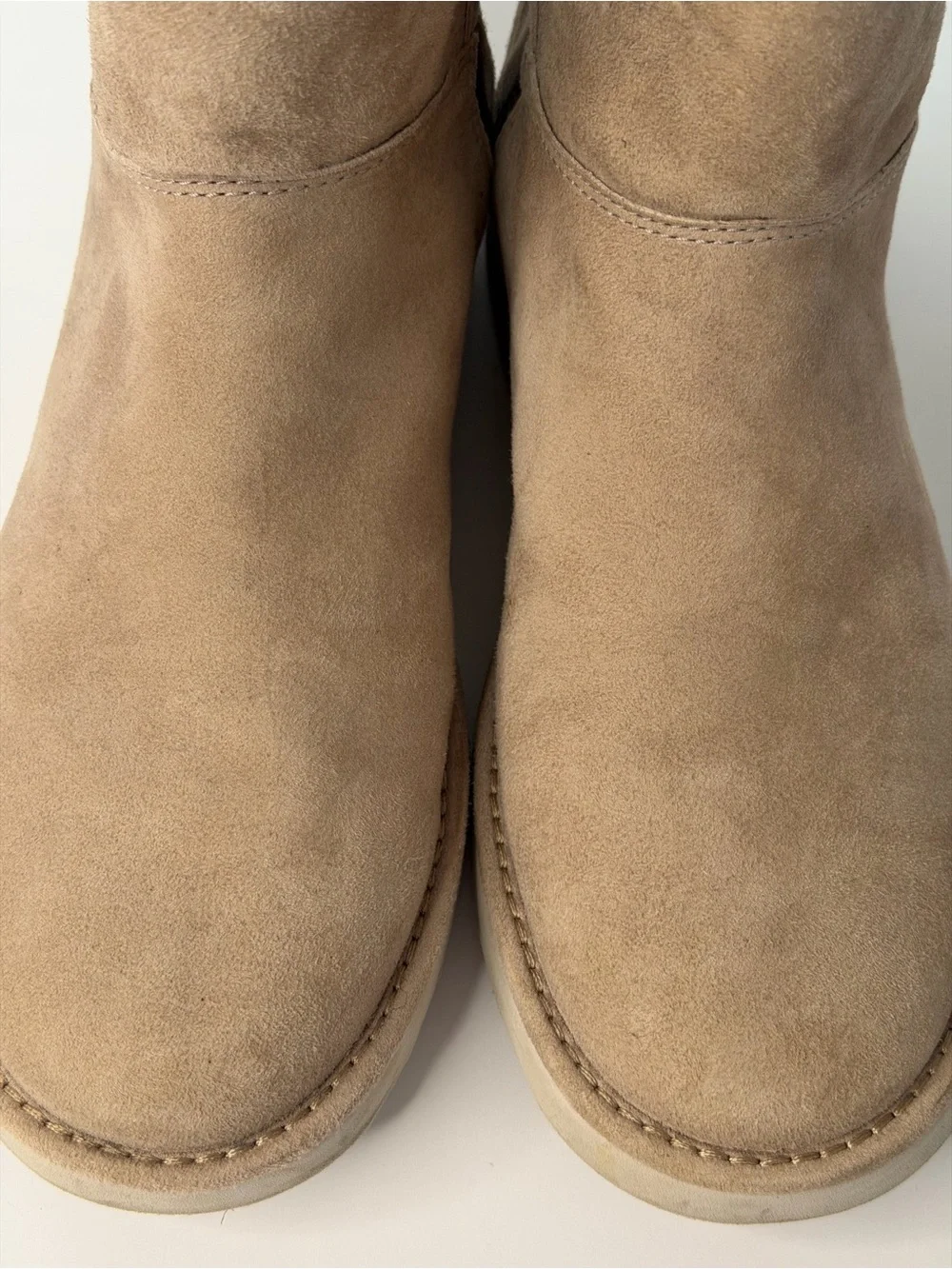 UGG Women’s Suede Shearling-Lined Ankle Boots in Taupe